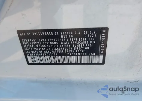 2025 Volkswagen Jetta 1.5T Sport from USA, damaged, VIN 3VWBX7BU6SM012129